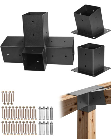 /products/pergola-keszlet-4x4-huvelykes-4-iranyban-ferde-konzol-92-x-92-mm-es-fa-gerendakhoz-valos-meretben-szenacel-pergola-konzol-oszloptalppal-es-falra-szerelheto-talppal-kulteri-pergolakhoz-pavilonokhoz-feszerekhez/